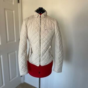 Zara Off-White Quilted Puffer Jacket small